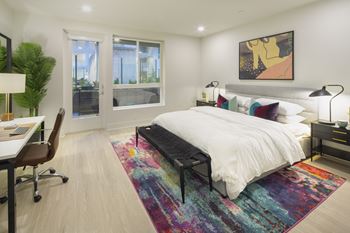 Bedroom with workspace